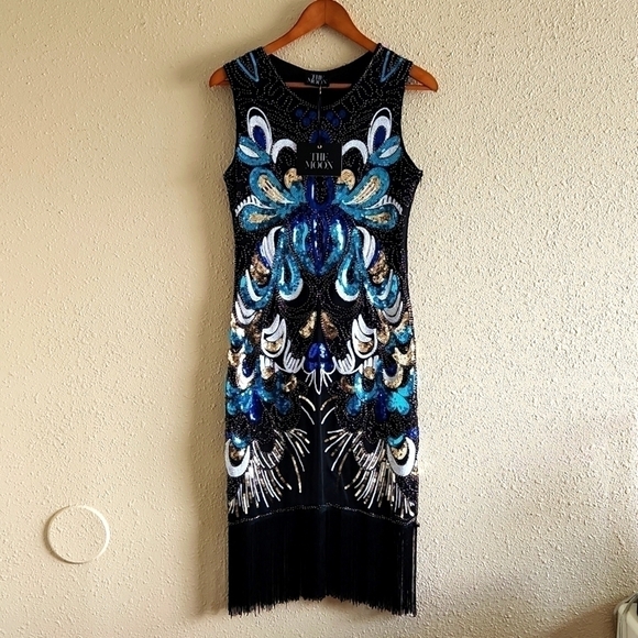 the Moon Studed Black 40s style Dress - Picture 1 of 8